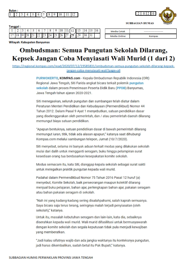 Si Bagus Sebagai Sistem Informasi Jadwal Penggunaan Pendopo Kab. Klaten